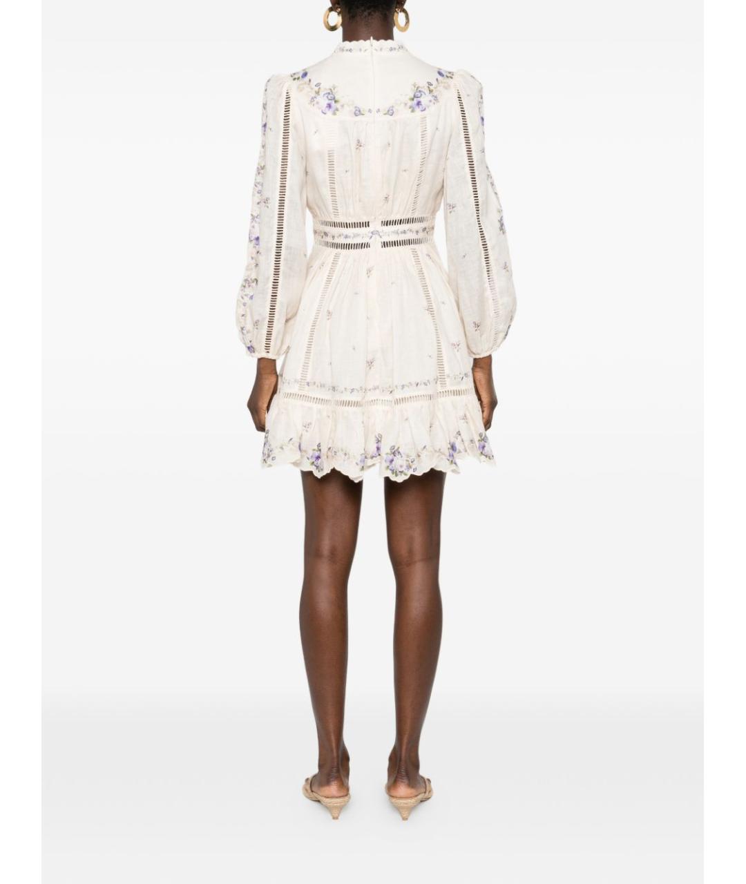 ZIMMERMANN Мульти льняное повседневное платье, фото 5