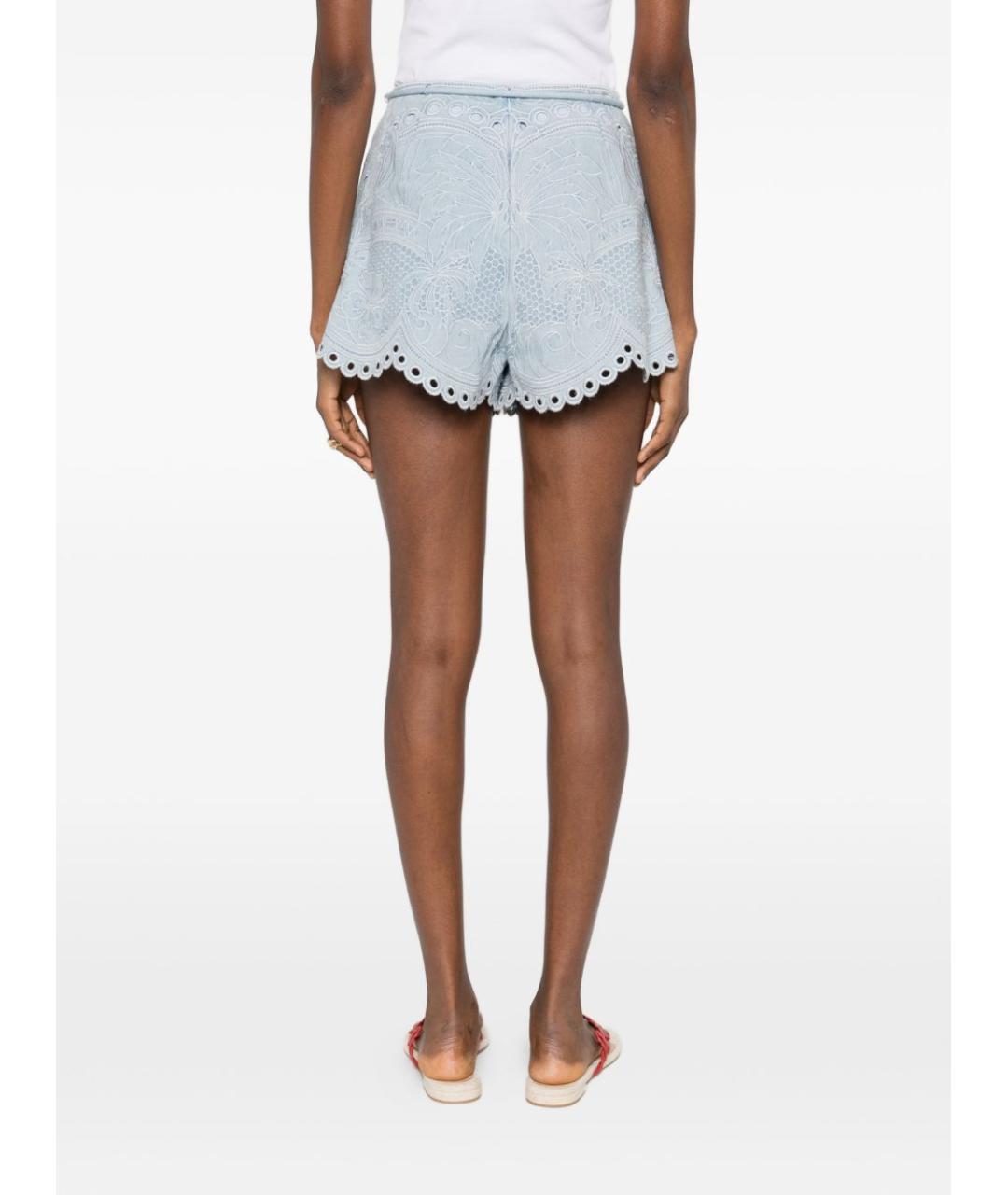 ZIMMERMANN Голубые хлопковые шорты, фото 4