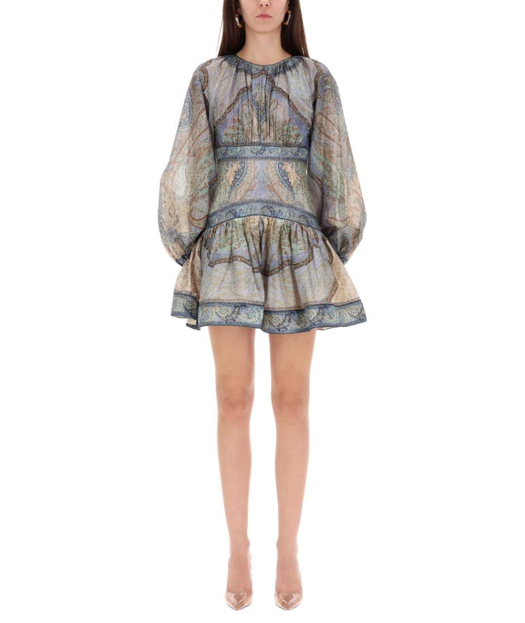 ZIMMERMANN Мульти шелковое повседневное платье, фото 1
