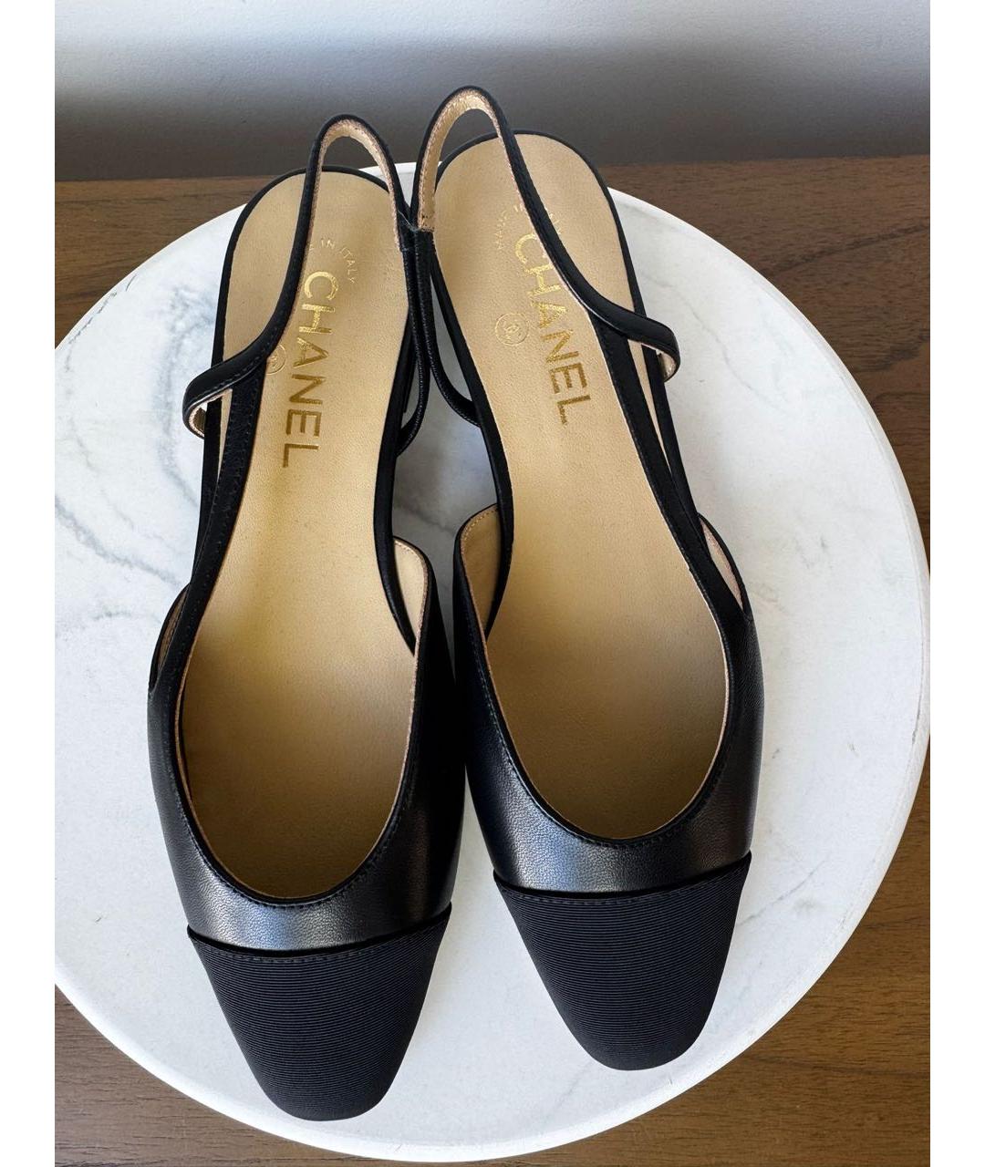 CHANEL Черные кожаные туфли, фото 2