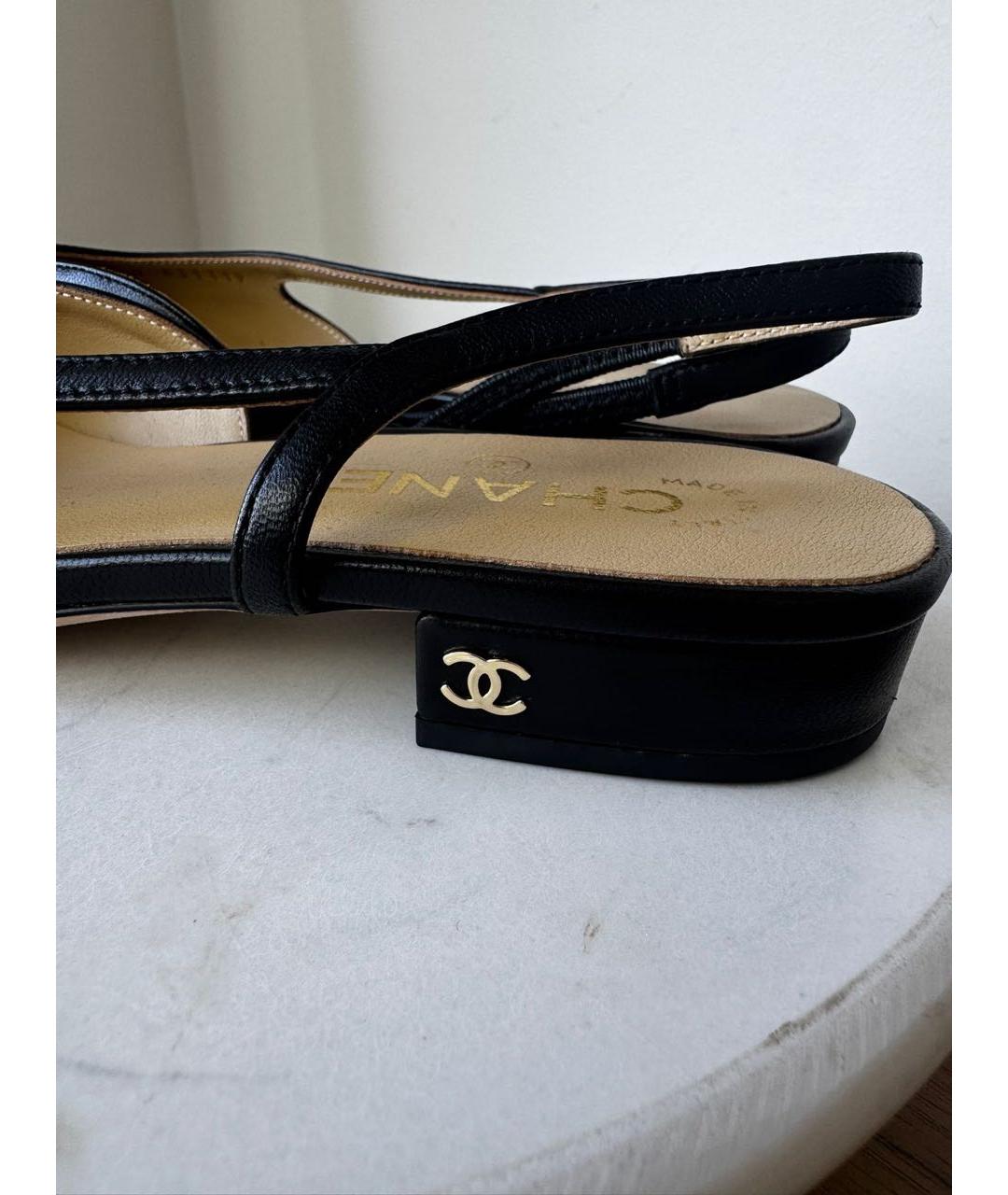 CHANEL Черные кожаные туфли, фото 7