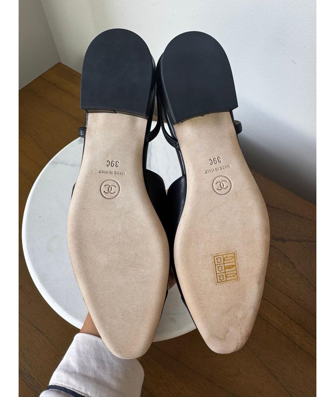 CHANEL Черные кожаные туфли, фото 5