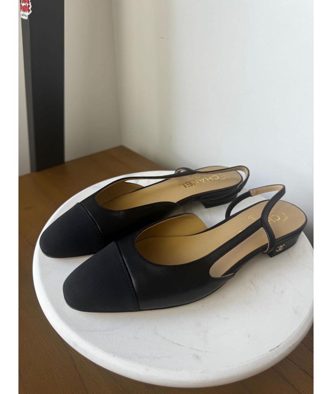 CHANEL Черные кожаные туфли, фото 8