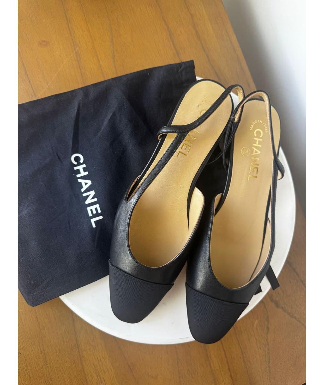 CHANEL Черные кожаные туфли, фото 4