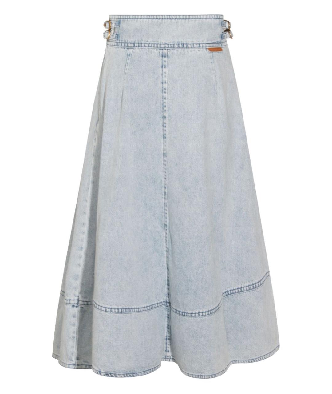 ZIMMERMANN Голубая хлопковая юбка миди, фото 3