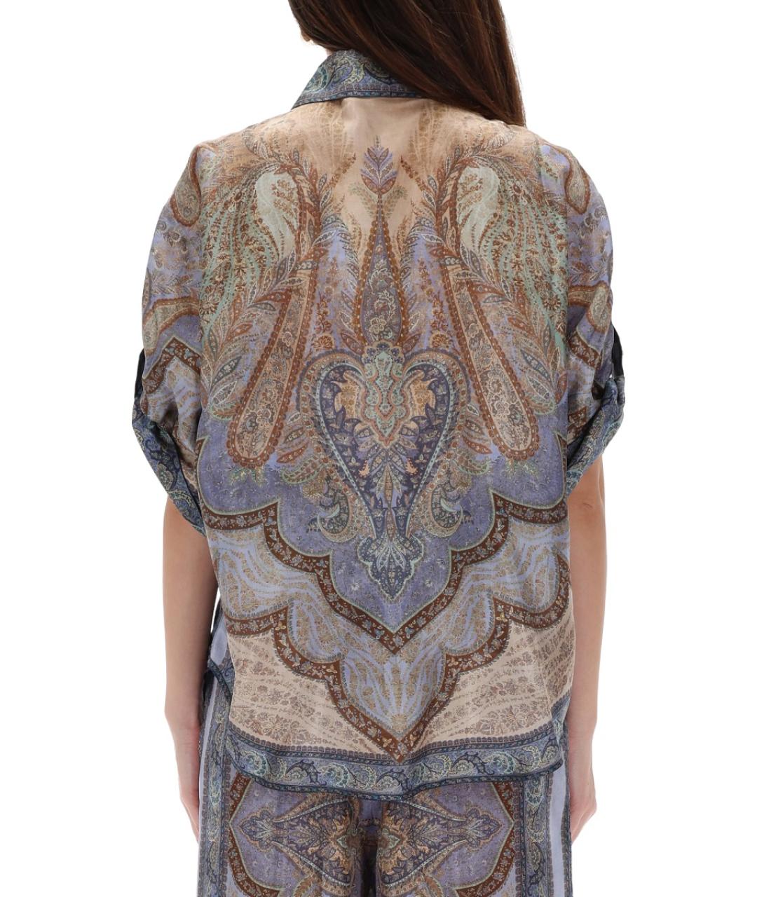 ZIMMERMANN Синяя шелковая рубашка, фото 4