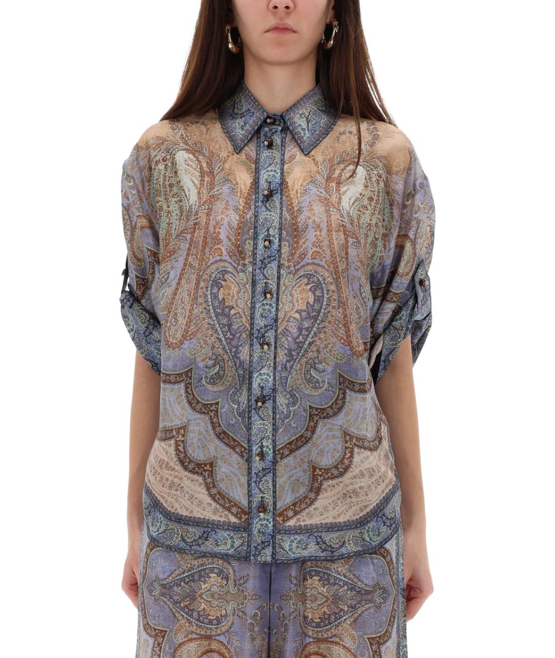 ZIMMERMANN Синяя шелковая рубашка, фото 3