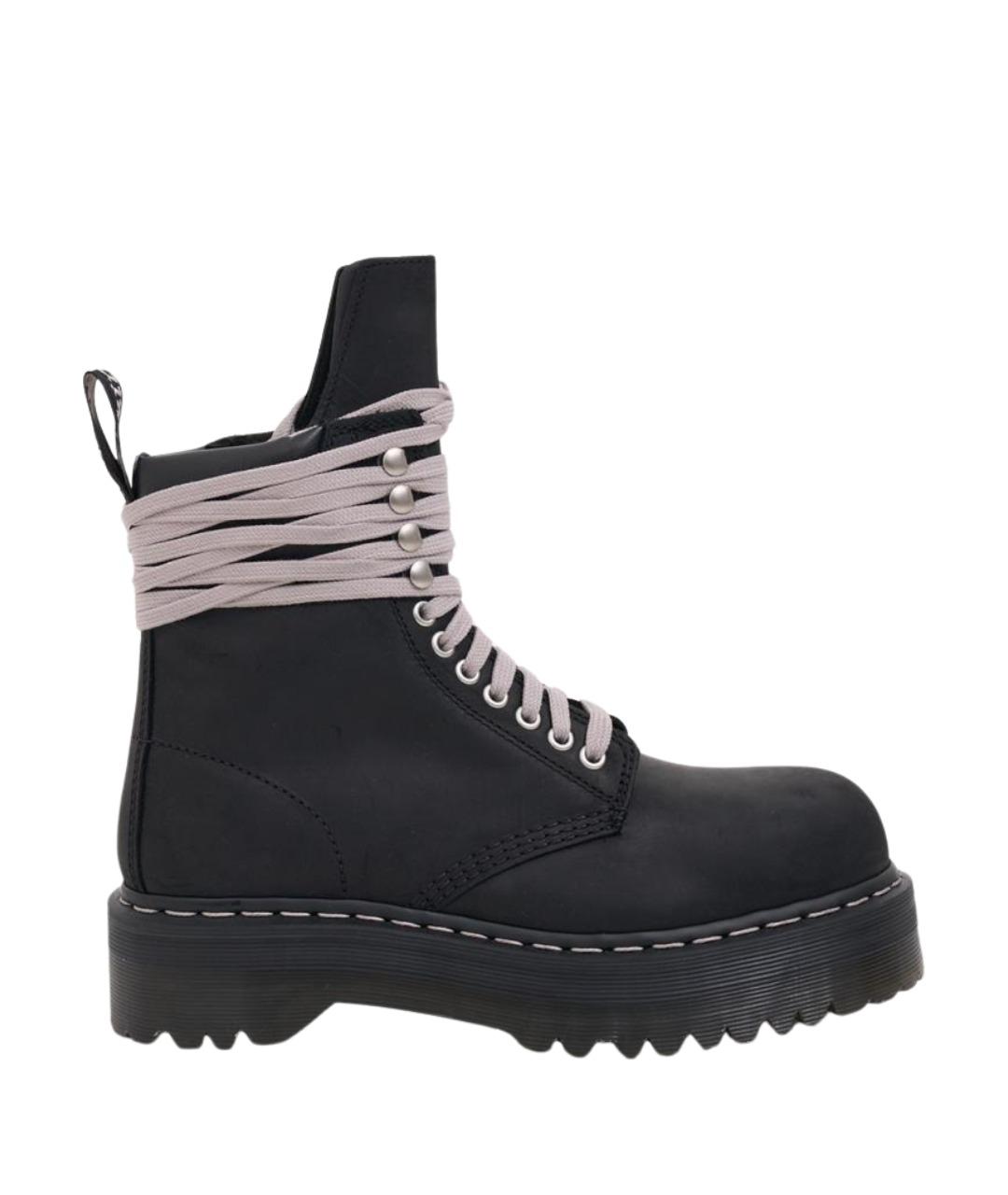 RICK OWENS Черные кожаные ботинки, фото 1