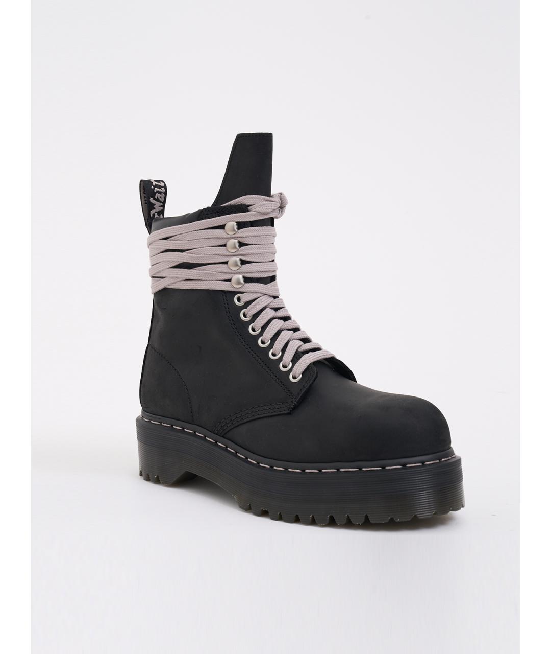 RICK OWENS Черные кожаные ботинки, фото 2