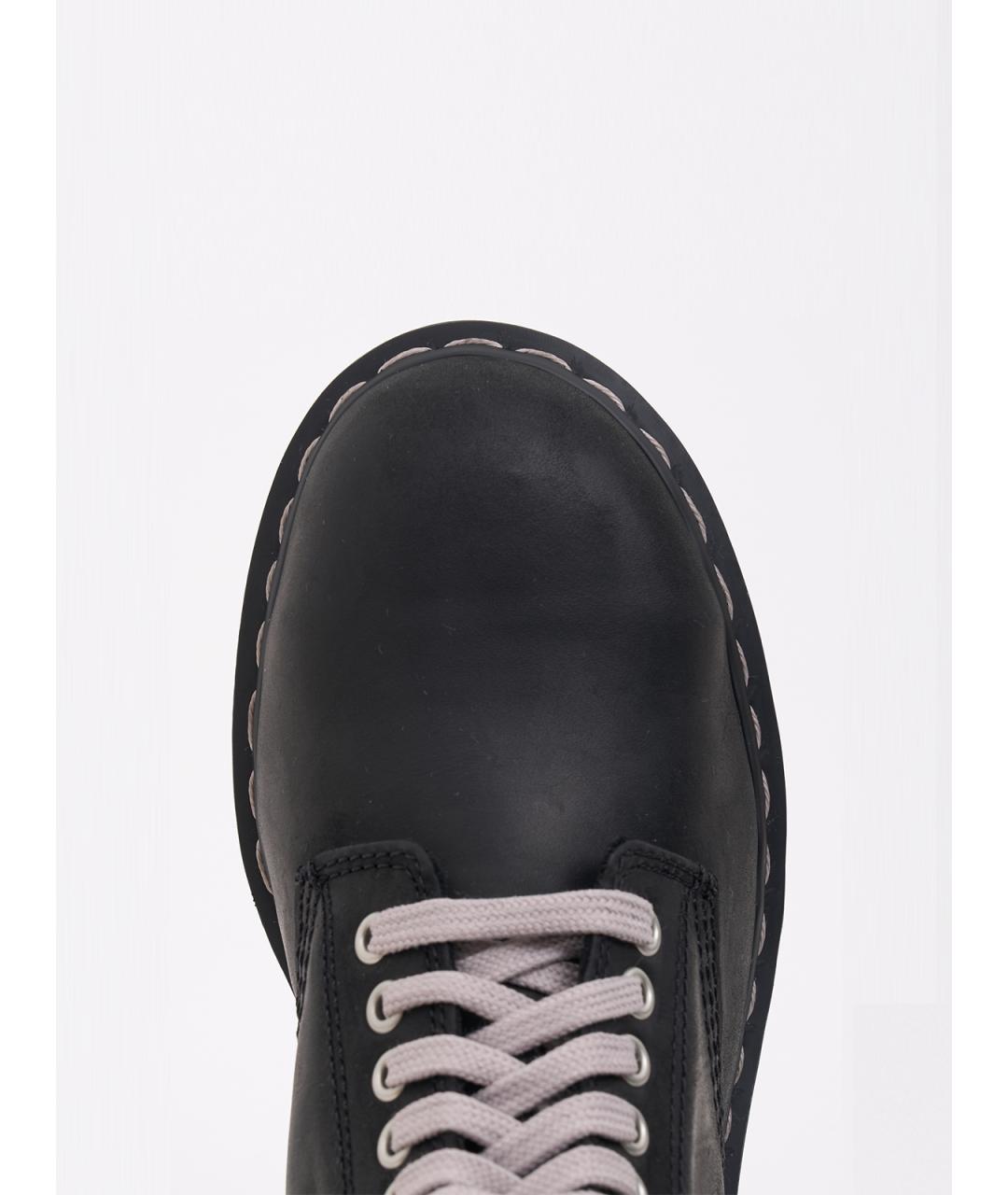 RICK OWENS Черные кожаные ботинки, фото 4