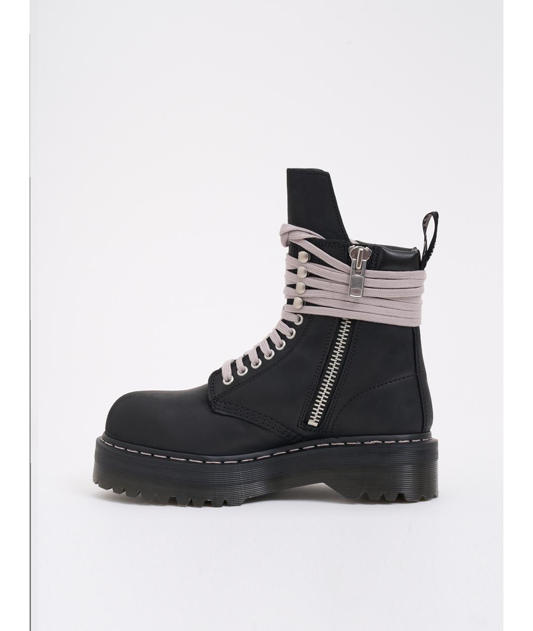 RICK OWENS Черные кожаные ботинки, фото 3