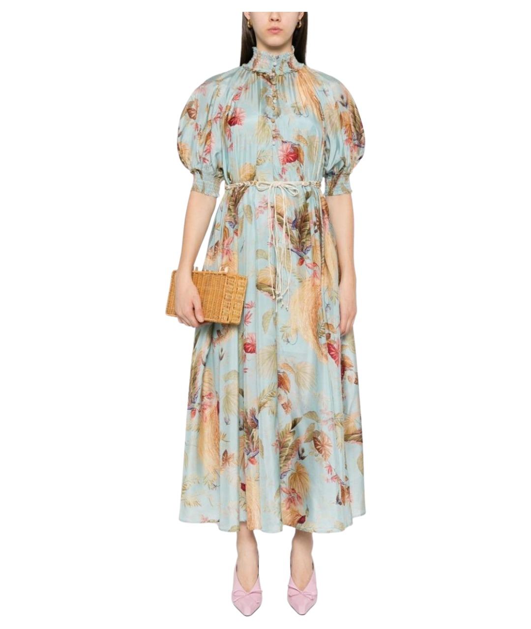 ZIMMERMANN Мульти шелковое повседневное платье, фото 2