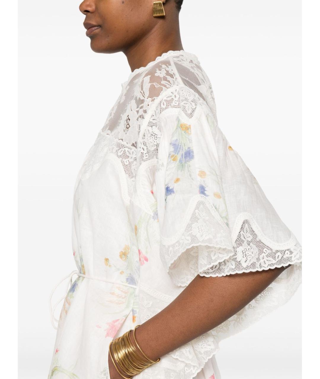 ZIMMERMANN Белое льняное повседневное платье, фото 2