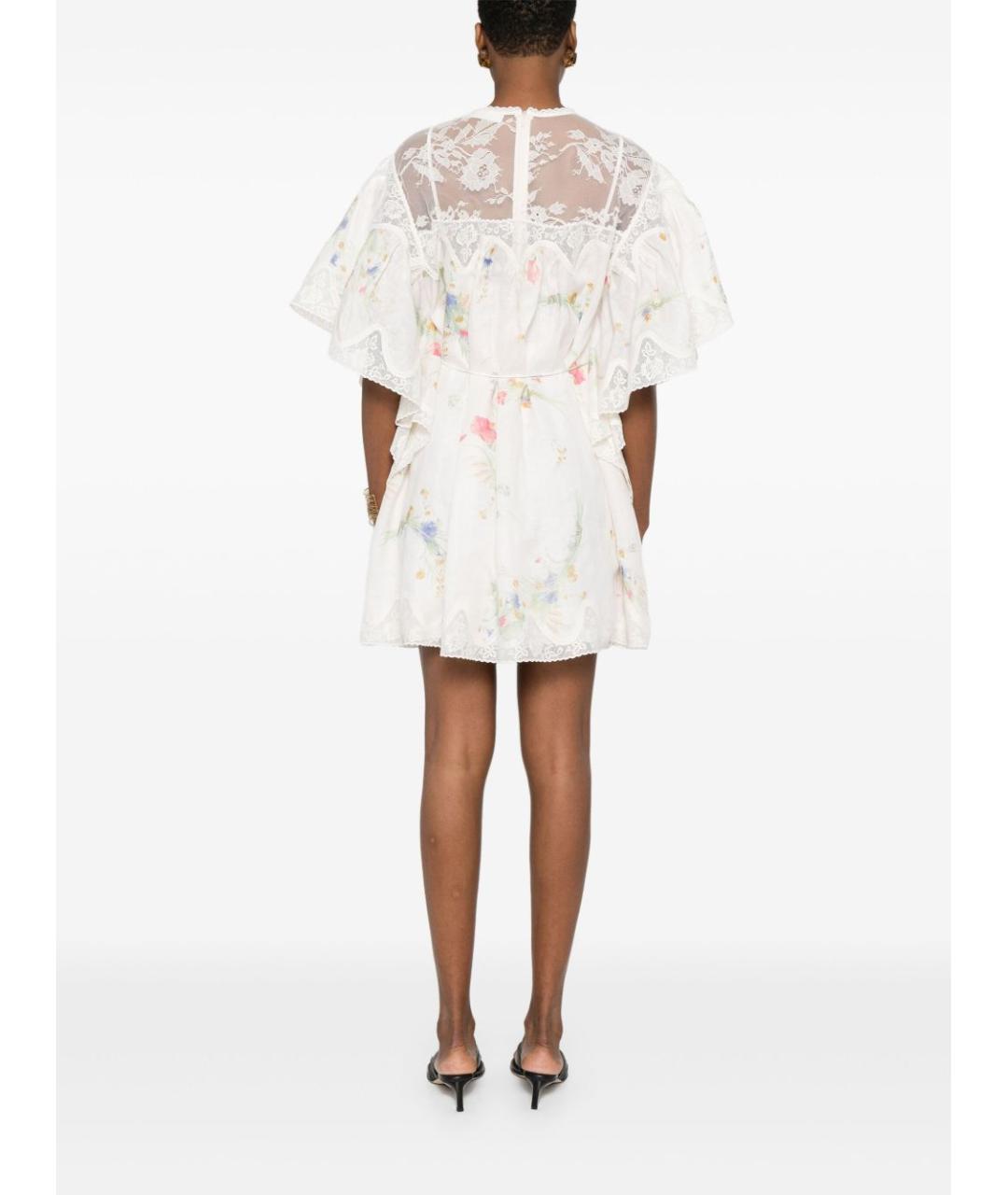 ZIMMERMANN Белое льняное повседневное платье, фото 5