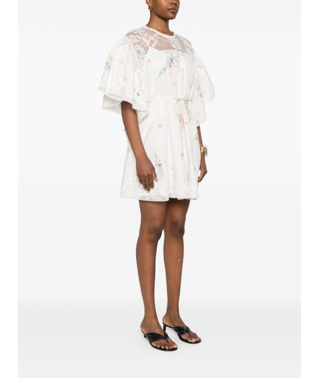 ZIMMERMANN Белое льняное повседневное платье, фото 3