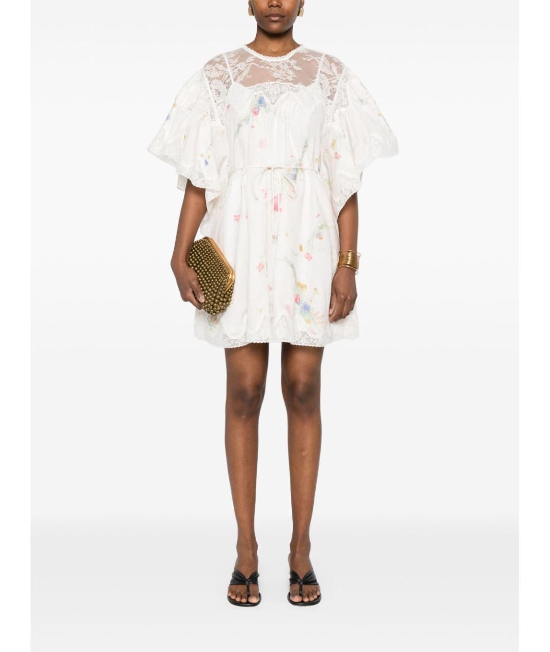 ZIMMERMANN Белое льняное повседневное платье, фото 4