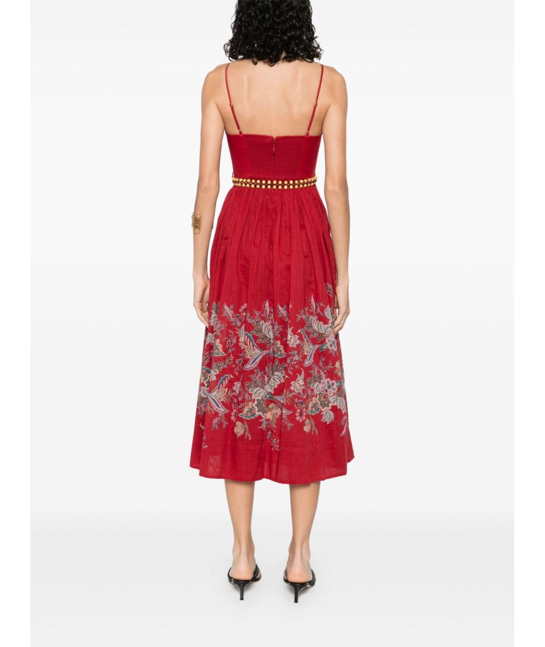 ZIMMERMANN Красное хлопковое повседневное платье, фото 4