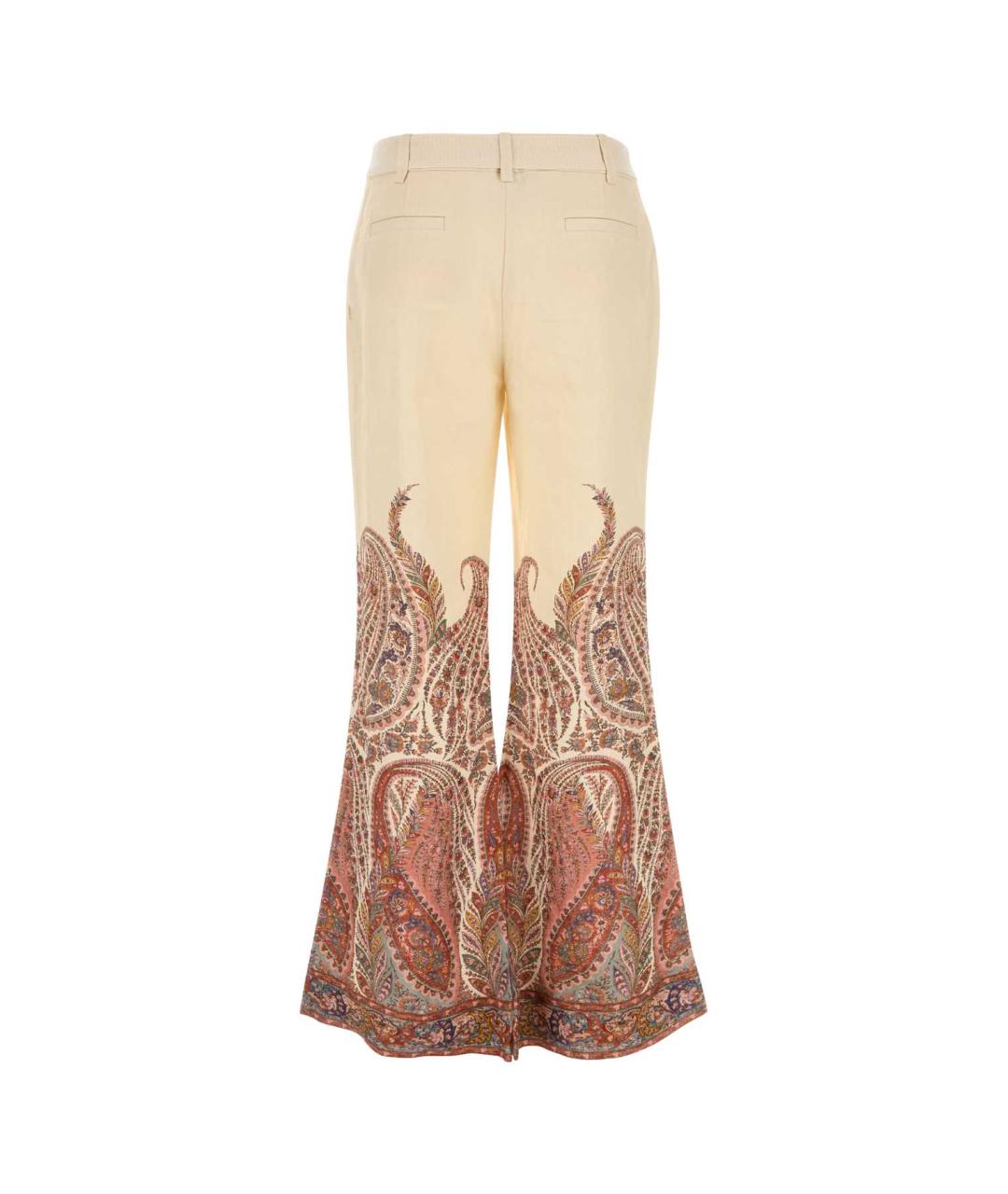 ZIMMERMANN Бежевые льняные прямые брюки, фото 2