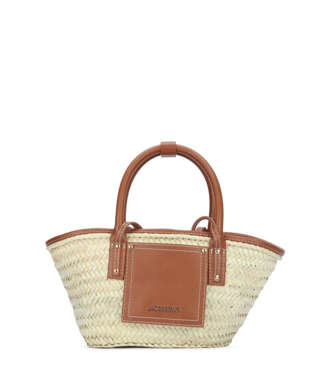 JACQUEMUS Бежевая пелетеная сумка тоут, фото 1