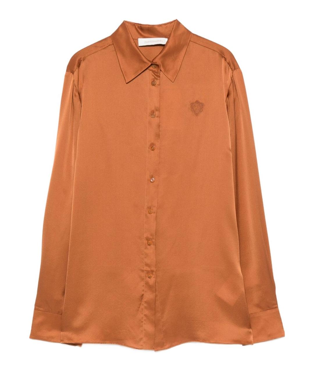 ZIMMERMANN Оранжевая шелковая рубашка, фото 1