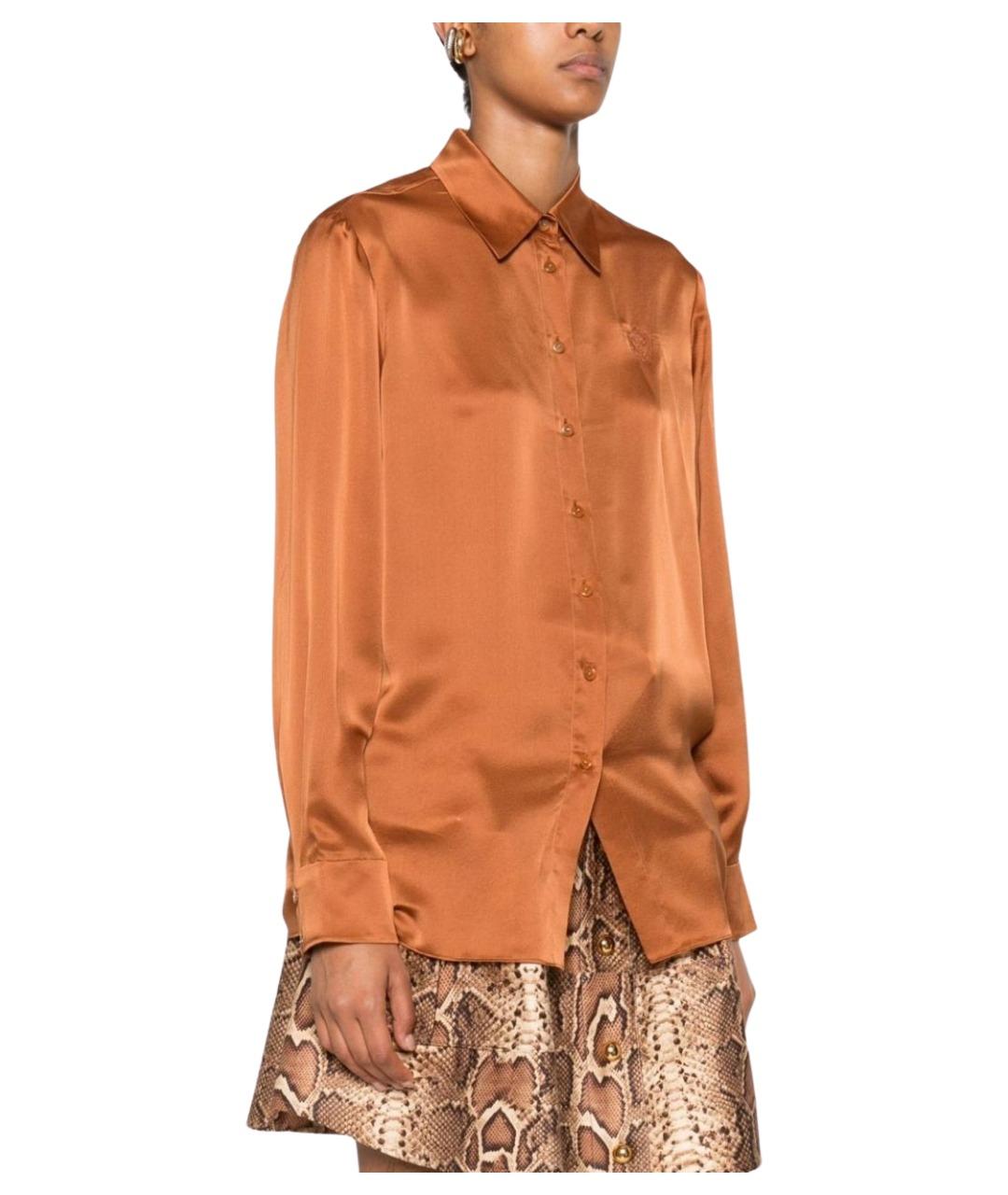 ZIMMERMANN Оранжевая шелковая рубашка, фото 3