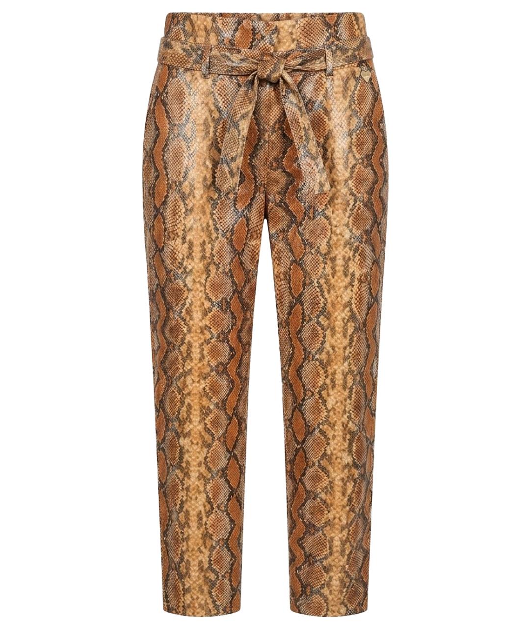 TWIN-SET Коричневые вискозные брюки узкие, фото 1