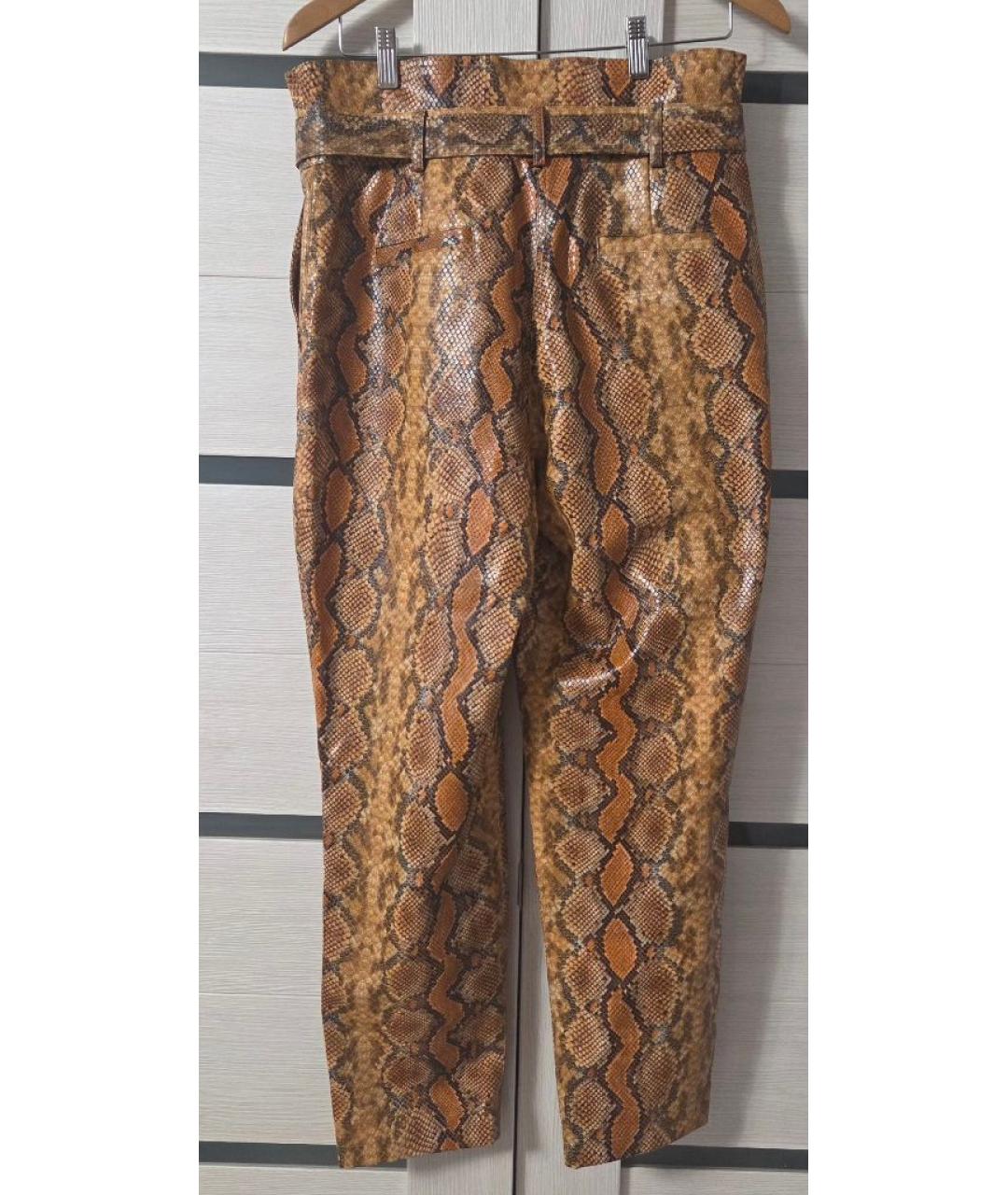 TWIN-SET Коричневые вискозные брюки узкие, фото 2