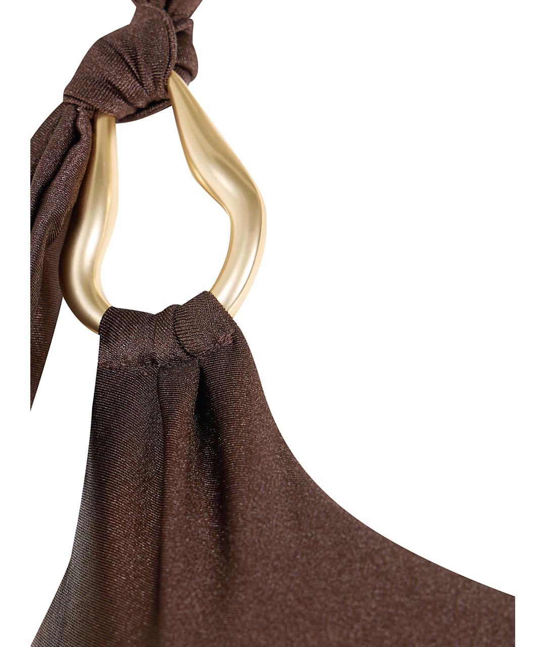 ZIMMERMANN Коричневый полиамидовый купальник, фото 3