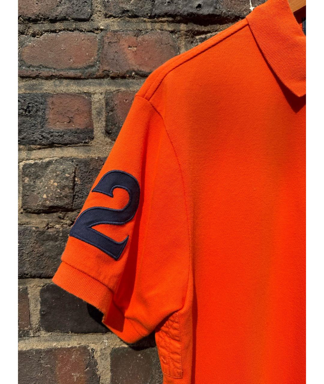 POLO RALPH LAUREN Оранжевое хлопковое поло с коротким рукавом, фото 4