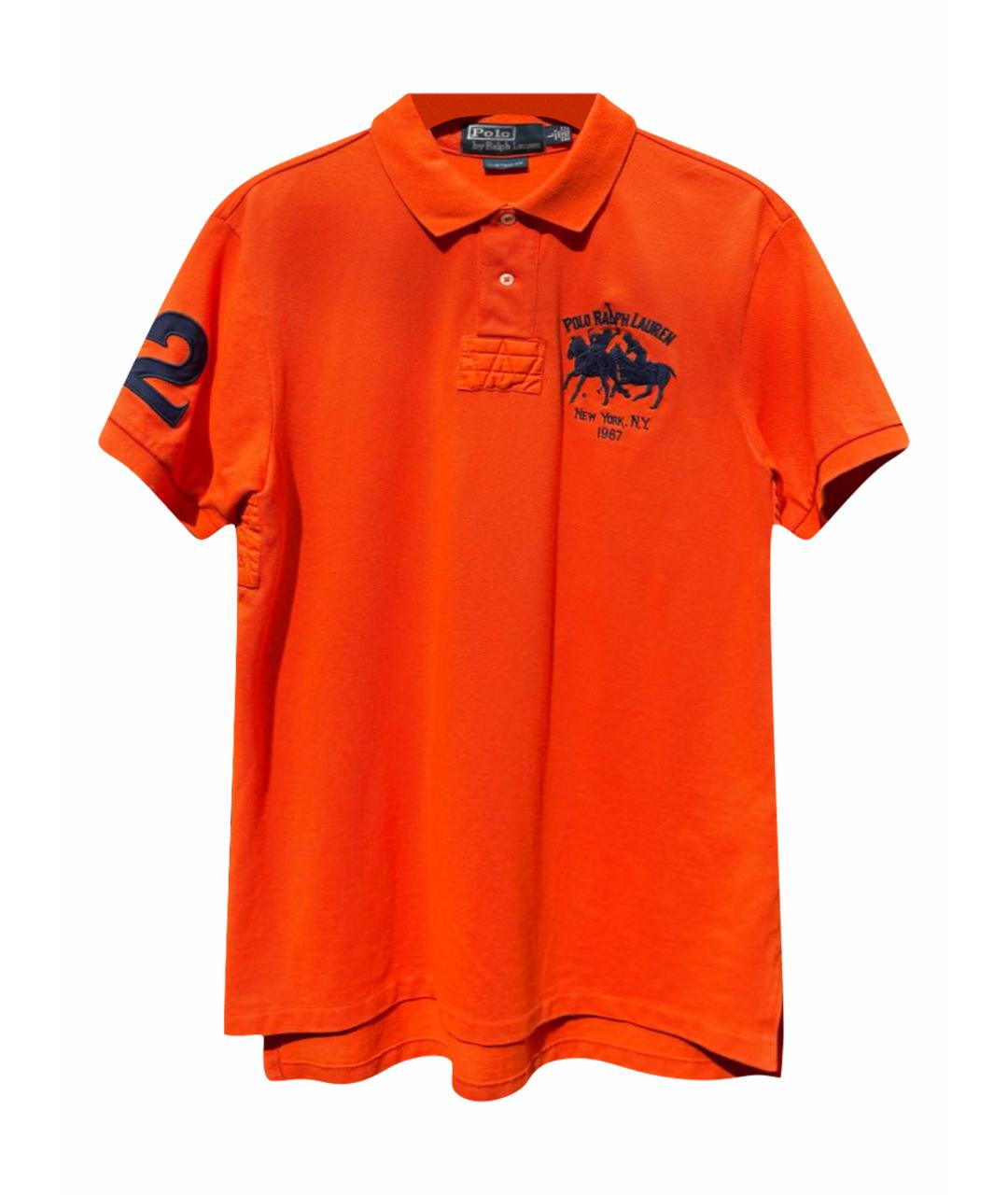 POLO RALPH LAUREN Оранжевое хлопковое поло с коротким рукавом, фото 1