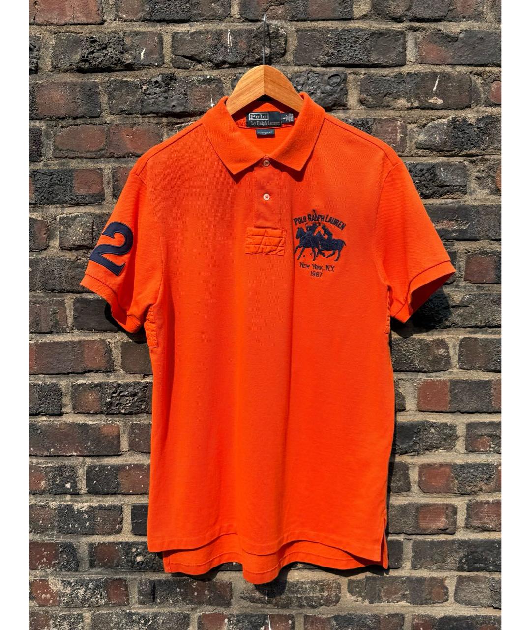 POLO RALPH LAUREN Оранжевое хлопковое поло с коротким рукавом, фото 9