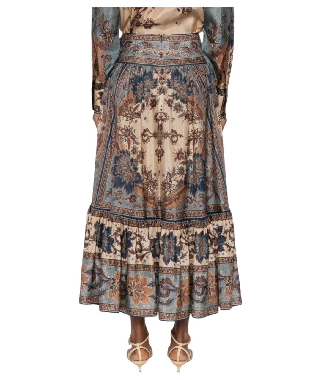 ZIMMERMANN Мульти шелковая юбка миди, фото 3