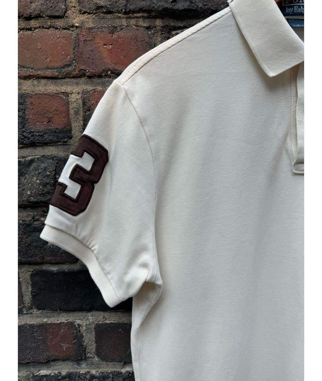 POLO RALPH LAUREN Белое хлопковое поло с коротким рукавом, фото 3