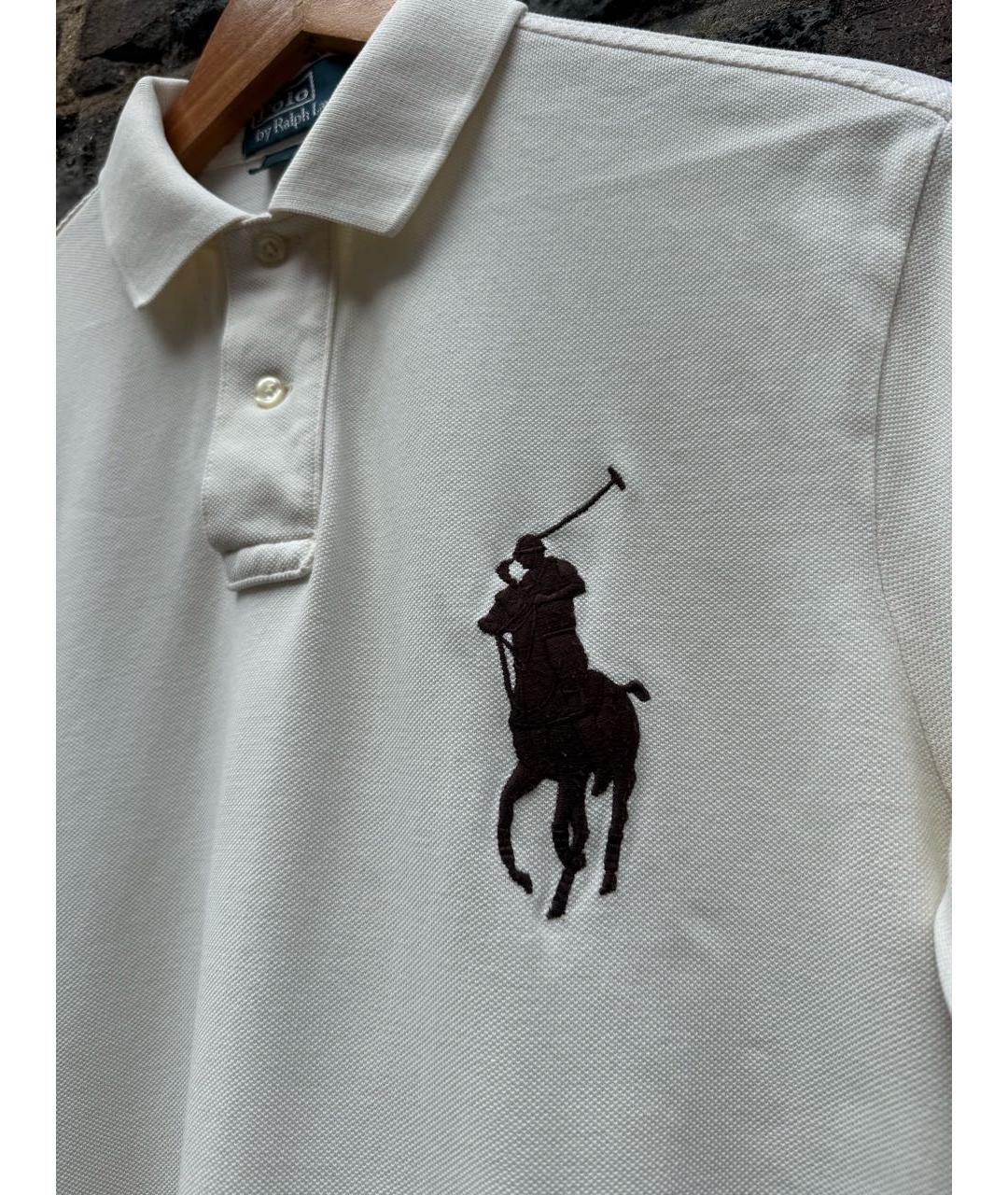 POLO RALPH LAUREN Белое хлопковое поло с коротким рукавом, фото 5