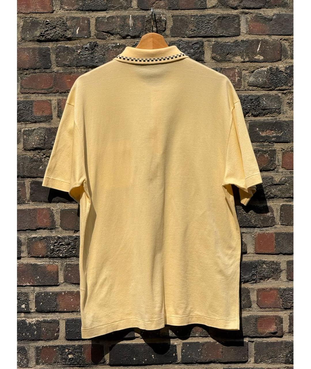 SAINT LAURENT Горчичное хлопковое поло с коротким рукавом, фото 6