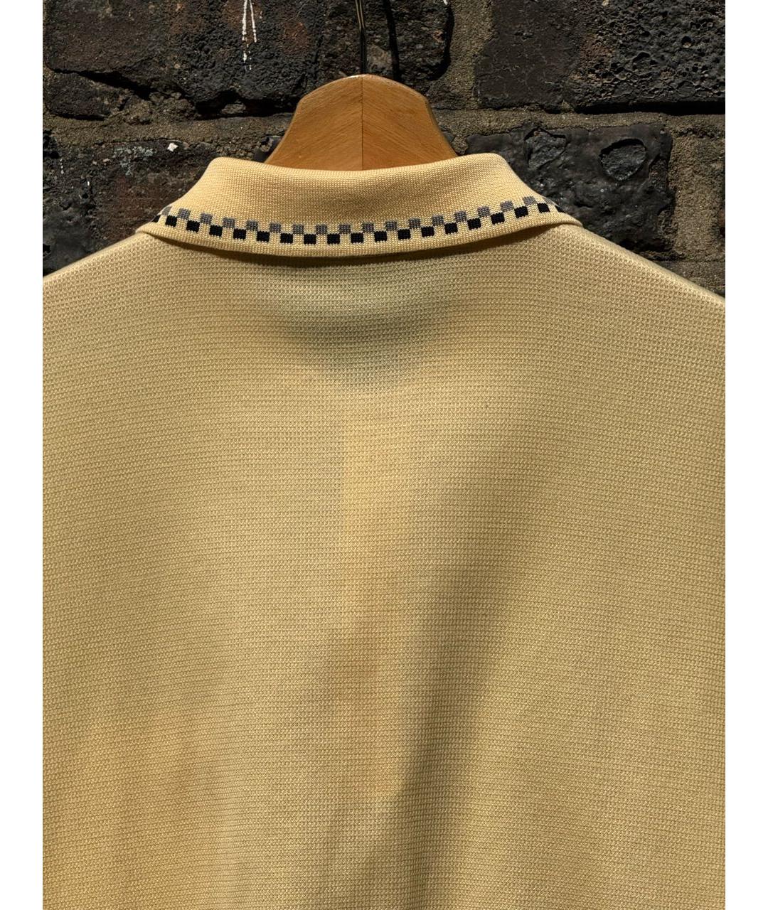 SAINT LAURENT Горчичное хлопковое поло с коротким рукавом, фото 7