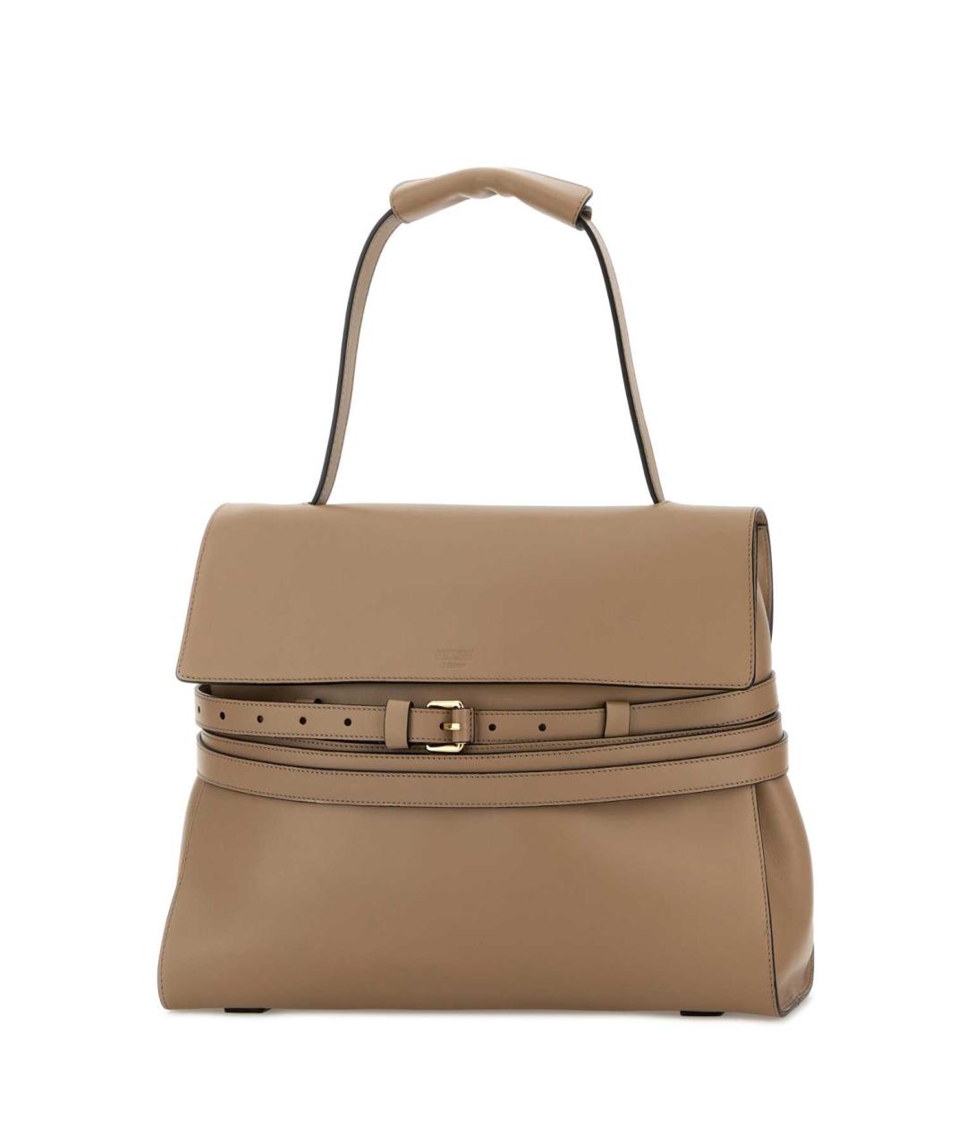 MOSCHINO Бежевая кожаная сумка через плечо, фото 2