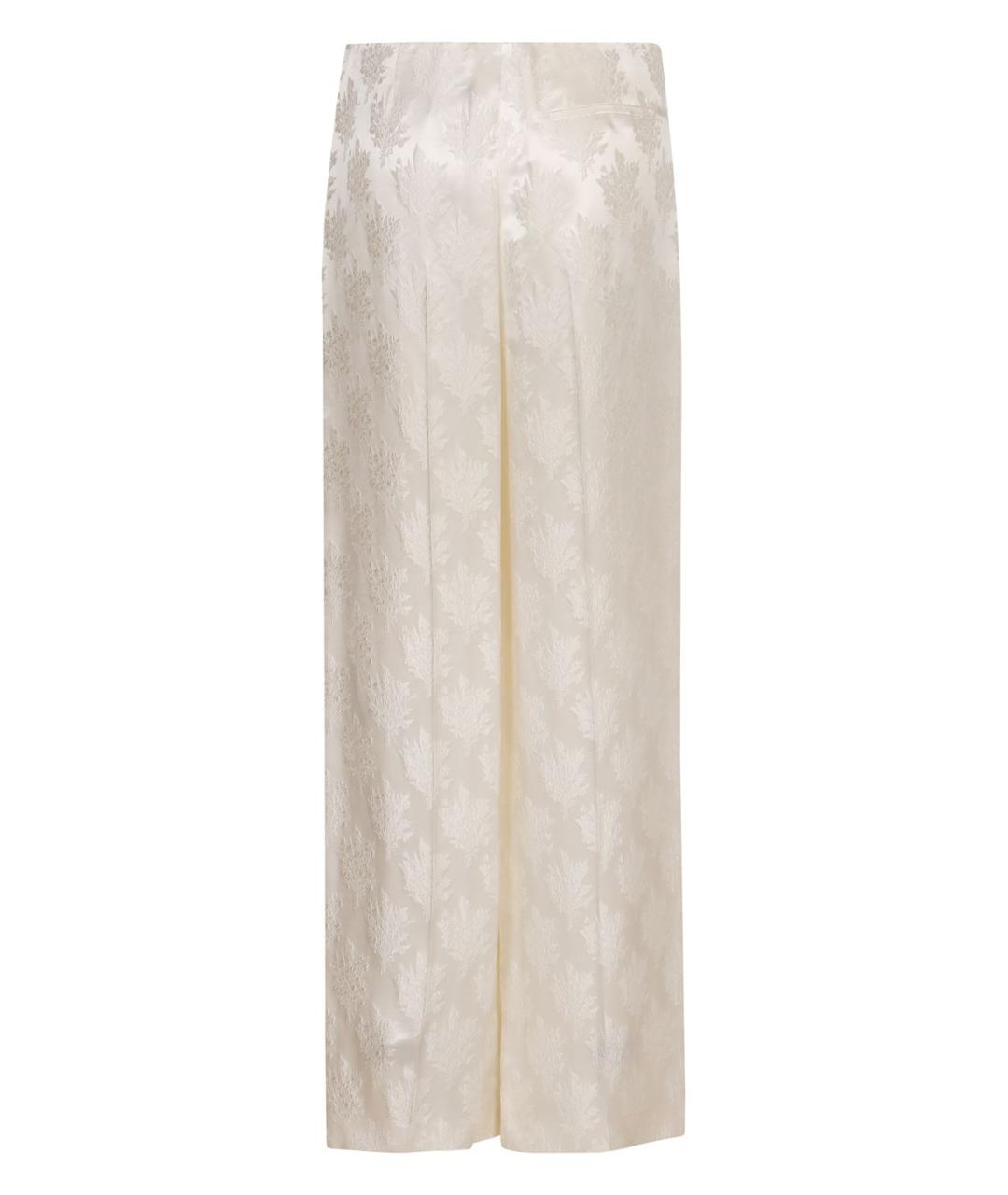 FENDI Белые шелковые прямые брюки, фото 2