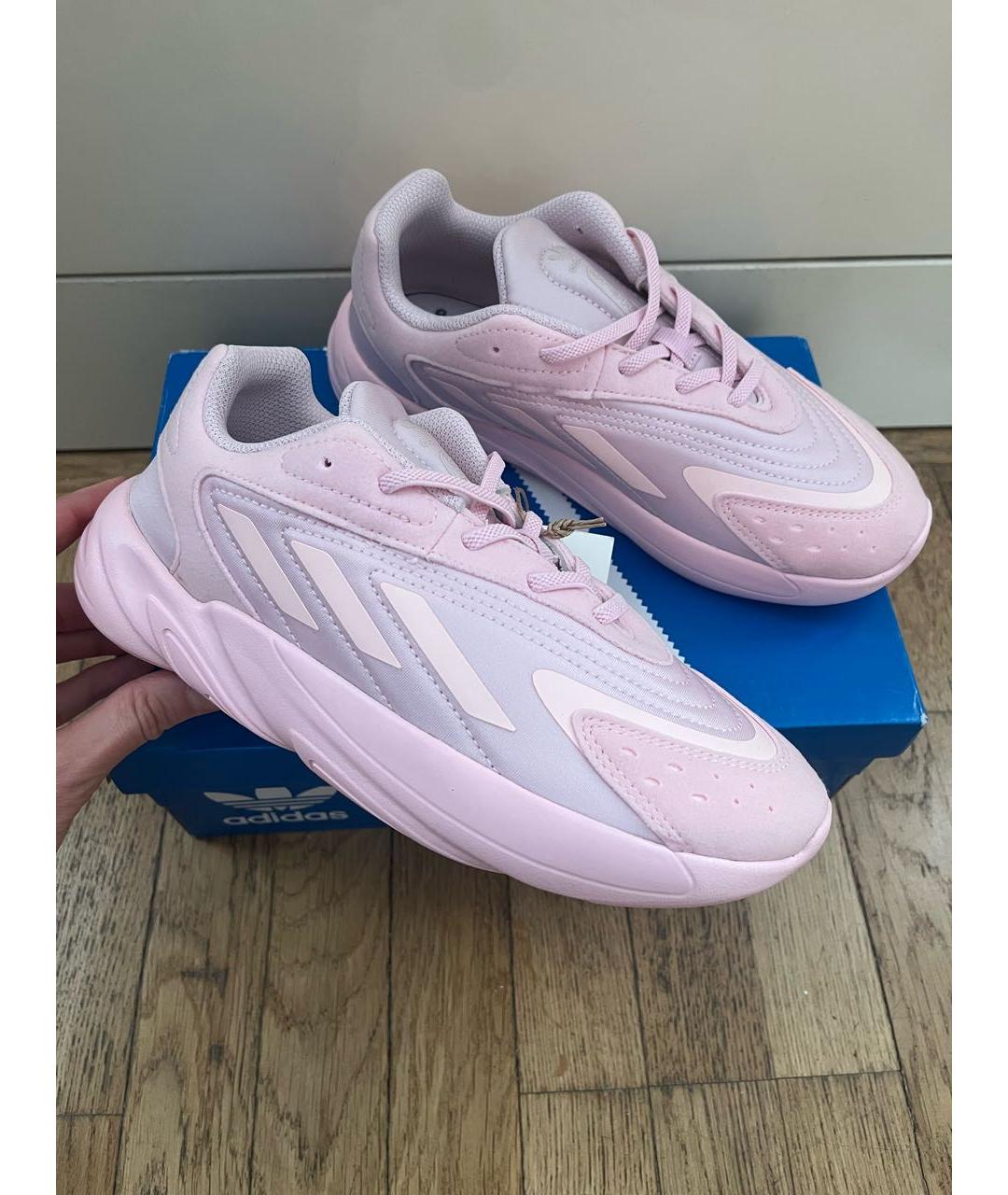 ADIDAS Розовые синтетические кеды, фото 4