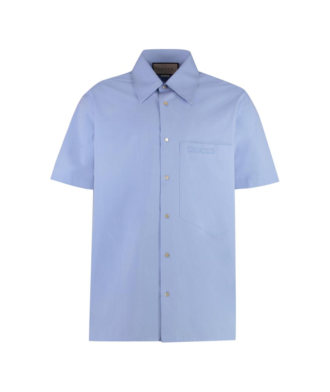 GUCCI Голубая хлопковая кэжуал рубашка, фото 1