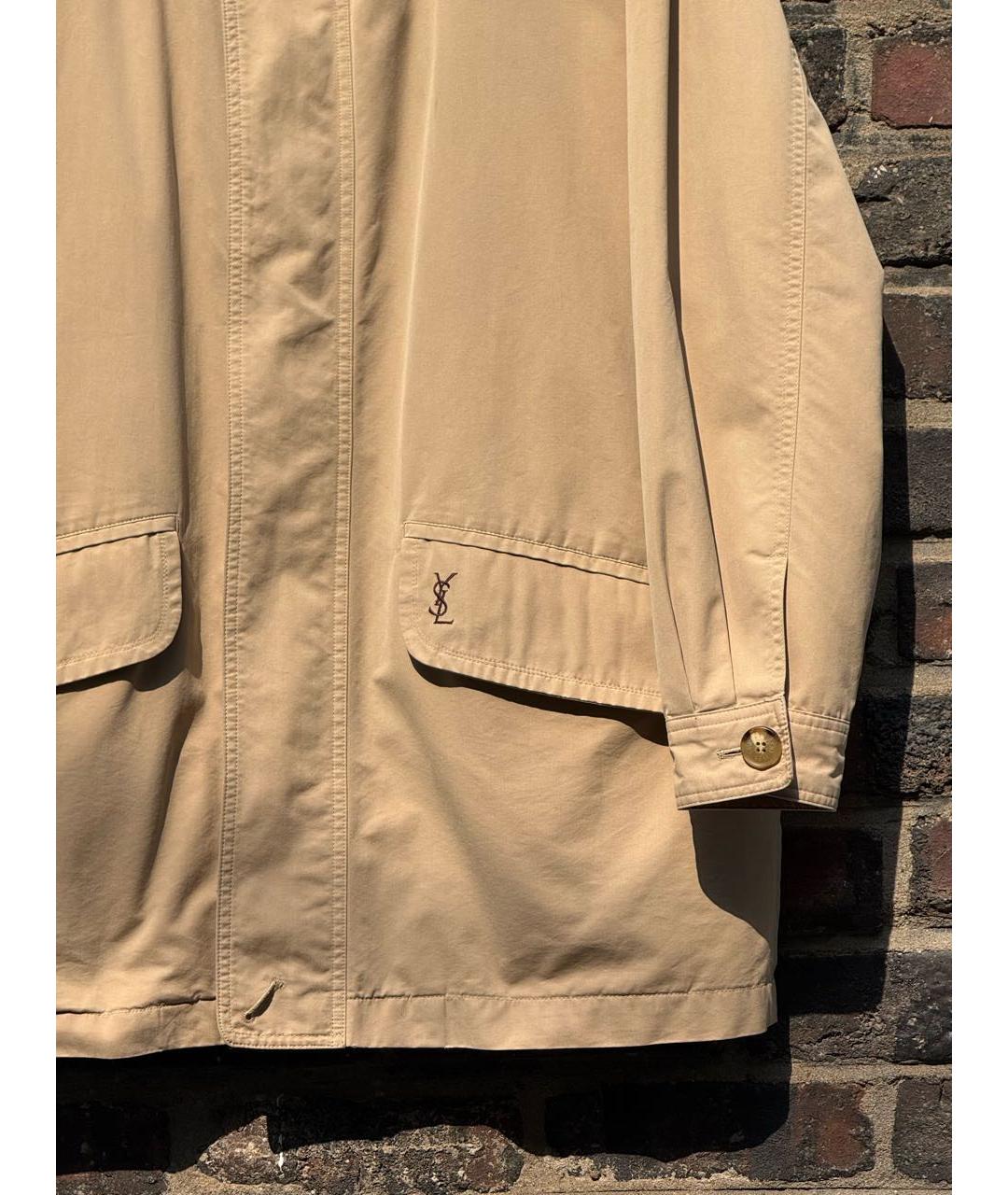 SAINT LAURENT Бежевая хлопковая куртка, фото 3