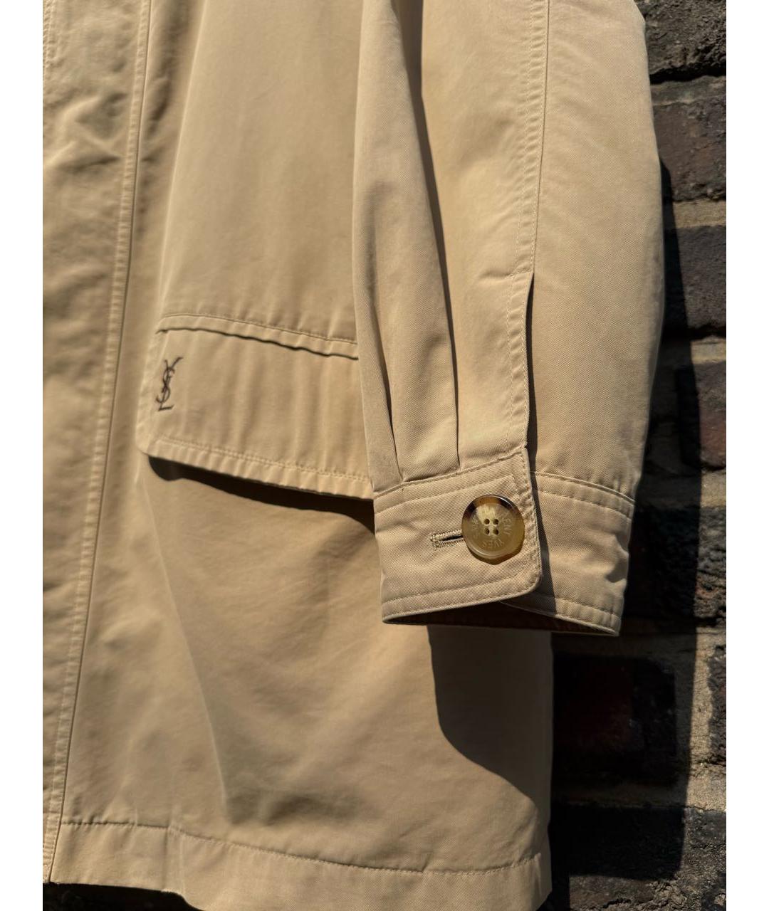 SAINT LAURENT Бежевая хлопковая куртка, фото 4