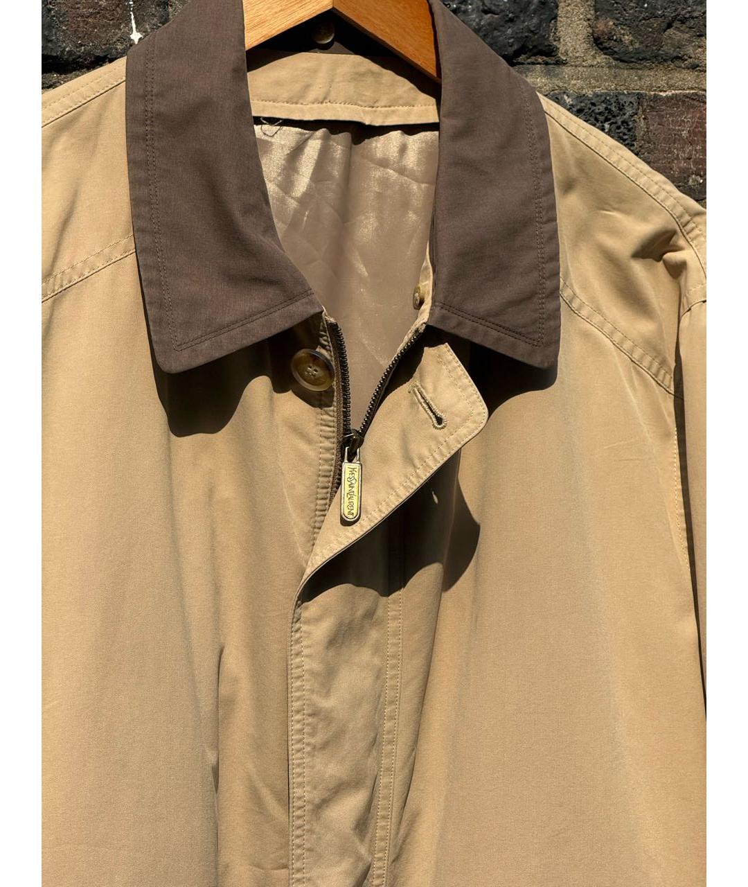 SAINT LAURENT Бежевая хлопковая куртка, фото 5