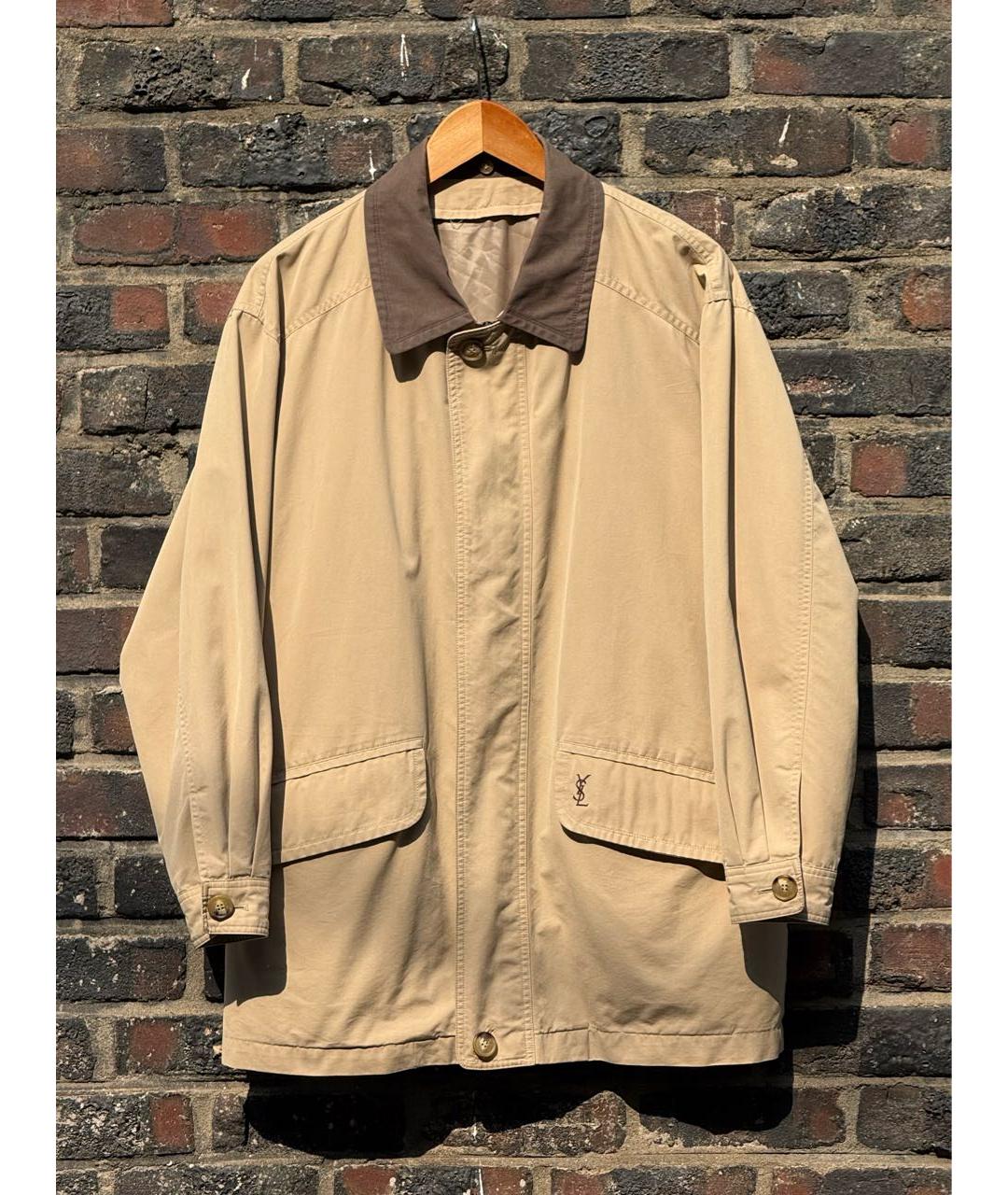 SAINT LAURENT Бежевая хлопковая куртка, фото 9