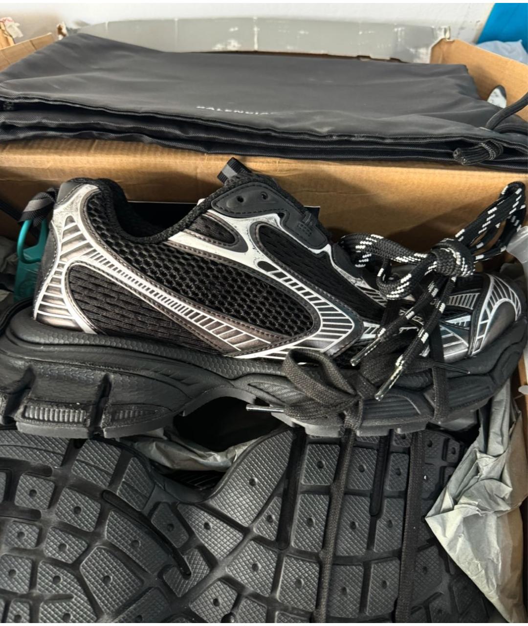 BALENCIAGA Черные текстильные высокие кроссовки / кеды, фото 4