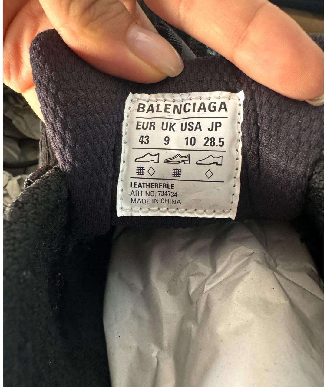 BALENCIAGA Черные текстильные высокие кроссовки / кеды, фото 2