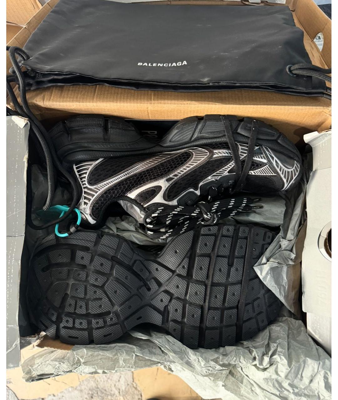 BALENCIAGA Черные текстильные высокие кроссовки / кеды, фото 3