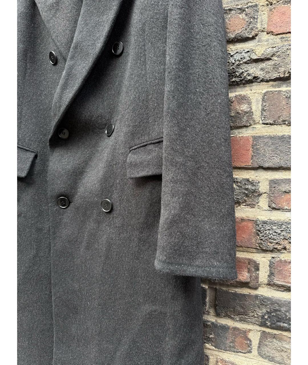 SAINT LAURENT Черное шерстяное пальто, фото 6