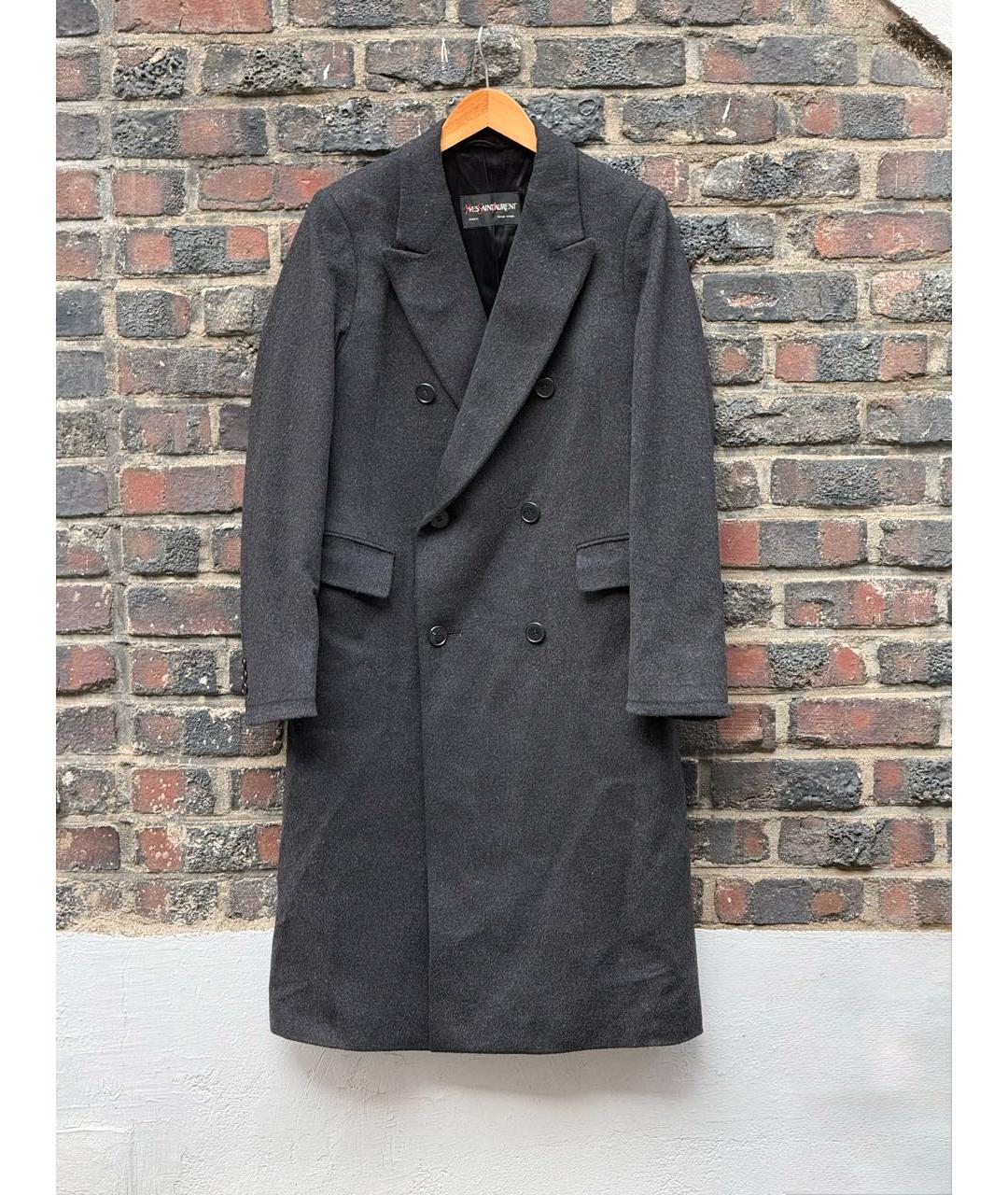 SAINT LAURENT Черное шерстяное пальто, фото 9