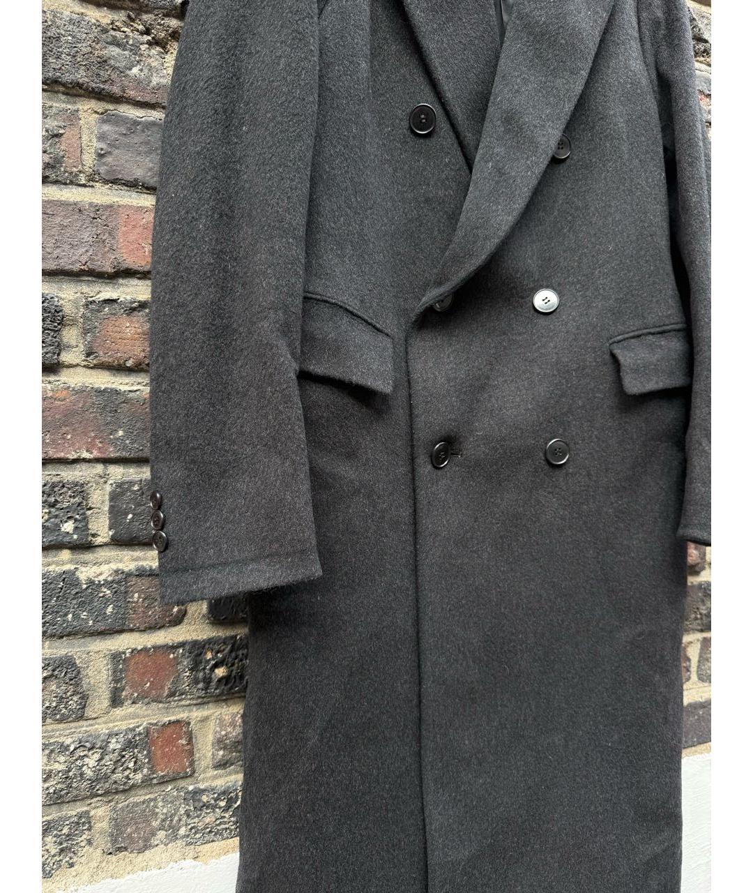 SAINT LAURENT Черное шерстяное пальто, фото 5